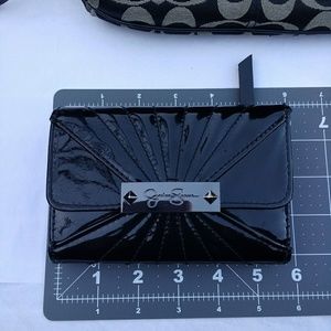 Jessica Simpson black patent wallet trifold GUC